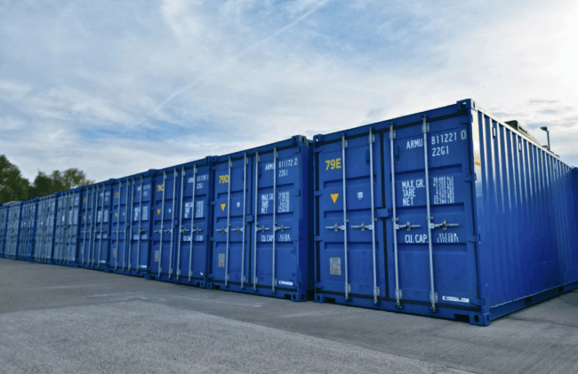 Tool Storage For Tradespeople In Bury And Manchester : Tradesperson loading power tools and a tool chest into a ground floor drive up storage unit at Meadow Self Storage in Manchester