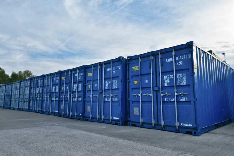 Tool Storage For Tradespeople In Bury And Manchester : Tradesperson loading power tools and a tool chest into a ground floor drive up storage unit at Meadow Self Storage in Manchester